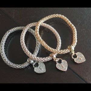 3 Heart Charm Bracelets